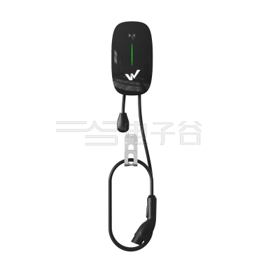 美标9.6KW单相交流充电桩 壁挂式 NEMA6-50P 插头 即插即用 刷卡充电 黑色